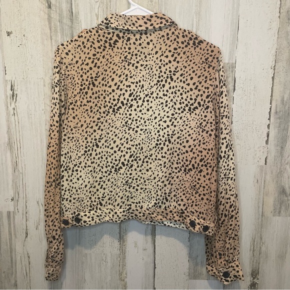 PISTOLA Kaine Cropped Military Blouse Wild Spots- Size L - Picture 3 of 11